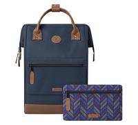 CABAIA - Sac à Dos Adventurer Chicago - Maxi 23L - Déperlant - Compartiment Ordinateur Portable 15" - 2 Poches - Certifié Vegan - Sac Voyage, Affaires, École pour Homme et Femme - Bleu