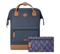 CABAIA - Sac à Dos Adventurer Chicago - Maxi 23L - Déperlant - Compartiment Ordinateur Portable 15" - 2 Poches - Certifié Vegan - Sac Voyage, Affaires, École pour Homme et Femme - Bleu
