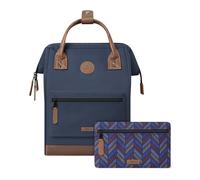CABAIA - Sac à Dos Adventurer Chicago - Medium 18L - Déperlant - Compartiment Ordinateur Portable 13" - 2 Poches - Certifié Vegan - Sac Voyage, Affaires, École pour Homme et Femme - Bleu