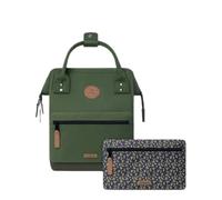 CABAIA - Sac à Dos Adventurer - Déperlant - Compartiment Ordinateur Portable - 2 Poches - Certifié Vegan - Sac Voyage, Affaires, École pour Homme et Femme - Vert/Violet (Busan, Medium 18L)