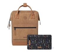 CABAIA - Sac à Dos Adventurer Dubai - Medium 18L - Déperlant - Compartiment Ordinateur Portable 13" - 2 Poches - Certifié Vegan - Sac Voyage, Affaires, École pour Homme et Femme - Marron