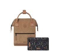CABAIA - Sac à Dos Adventurer Dubai - Mini 10L - Déperlant - Compartiment Ordinateur Portable 10,5" - 2 Poches - Certifié Vegan - Sac Voyage, Affaires, École pour Homme et Femme - Marron