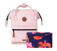 CABAIA - Sac à Dos Adventurer Hanoï - Medium 18L - Déperlant - Compartiment Ordinateur Portable 13-2 Poches - Certifié Vegan - Sac Voyage, Affaires, École pour Homme et Femme - Rose