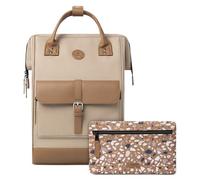 CABAIA - Sac à Dos Adventurer Kuala Lumpur - Maxi 23L - Déperlant - Compartiment Ordinateur Portable 15" - 2 Poches - Certifié Vegan - Sac Voyage, Affaires, École pour Homme et Femme - Marron