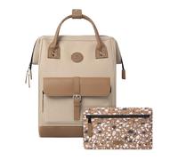 CABAIA - Sac à Dos Adventurer Kuala Lumpur - Medium 18L - Déperlant - Compartiment Ordinateur Portable 13" - 2 Poches - Certifié Vegan - Sac Voyage, Affaires, École pour Homme et Femme - Marron