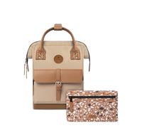 CABAIA - Sac à Dos Adventurer Kuala Lumpur - Small 10L - Déperlant - Compartiment Ordinateur Portable 10,5" - 2 Poches - Certifié Vegan - Sac Voyage, Affaires, École pour Homme et Femme - Marron