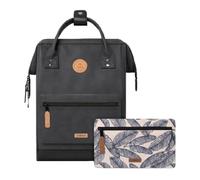 CABAIA - Sac à Dos Adventurer Le Havre - Large 23L - Déperlant - Compartiment Ordinateur Portable 15" - 2 Poches - Certifié Vegan - Sac Voyage, Affaires, École pour Homme et Femme - Noir