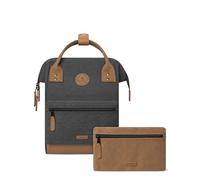 CABAIA - Sac à Dos Adventurer Londres - Small 10L - Déperlant - Compartiment Ordinateur Portable 10,5" - 2 Poches - Certifié Vegan - Sac Voyage, Affaires, École pour Homme et Femme - Noir