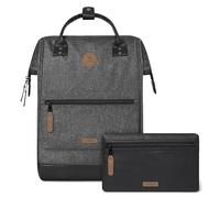 CABAIA - Sac à Dos Adventurer Luxembourg - Large 23L - Déperlant - Compartiment Ordinateur Portable 15" - 2 Poches - Certifié Vegan - Sac Voyage, Affaires, École pour Homme et Femme - Noir