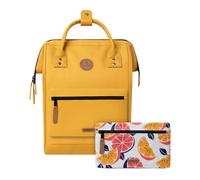 CABAIA - Sac à Dos Adventurer Marrakech - Medium 18L - Déperlant - Compartiment Ordinateur Portable 13" - 2 Poches - Certifié Vegan - Sac Voyage, Affaires, École pour Homme et Femme - Jaune