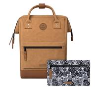 CABAIA - Sac à Dos Adventurer Moscou - Medium 18L - Déperlant - Compartiment Ordinateur Portable 13" - 2 Poches - Certifié Vegan - Sac Voyage, Affaires, École pour Homme et Femme - Marron