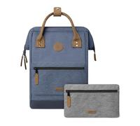 CABAIA - Sac à Dos Adventurer Paris - Large 23L - Déperlant - Compartiment Ordinateur Portable 15" - 2 Poches - Certifié Vegan - Sac Voyage, Affaires, École pour Homme et Femme - Bleu