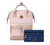 CABAIA - Sac à Dos Adventurer Queretaro - Large 23L - Déperlant - Compartiment Ordinateur Portable 15" - 2 Poches - Certifié Vegan - Sac Voyage, Affaires, École pour Homme et Femme - Rose