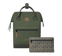 CABAIA - Sac à Dos Adventurer Séoul - Medium 18L - Déperlant - Compartiment Ordinateur Portable 13-2 Poches - Certifié Vegan - Sac Voyage, Affaires, École pour Homme et Femme - Vert