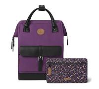 CABAIA - Sac à Dos Adventurer Singapour - Mini 10L - Déperlant - Compartiment Ordinateur Portable 10,5" - 2 Poches - Certifié Vegan - Sac Voyage, Affaires, École pour Homme et Femme - Violet