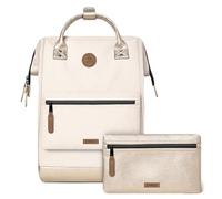 CABAIA Sac à Dos Déperlant 23L - Système MOLLE et Design Tendance pour Homme et Femme - Nylon Résistant, Confort Rembourré - Idéal Voyage, Ecole, Affaires - Beige, Blanc