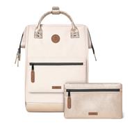 CABAIA - Sac à Dos Adventurer Alger - Maxi 23L - Déperlant - Compartiment Ordinateur Portable 15" - 2 Poches - Certifié Vegan - Sac Voyage, Affaires, École pour Homme et Femme - Beige