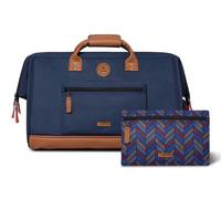 CABAIA - Sac de Voyage Duffle Adventurer Chicago 40L - Compatible Bagage Cabine 45x30x29 - Déperlant & Certifié Vegan - 2 Poches - Compartiment à Chaussures - Sac Week-End, Sac de Sport - Bleu