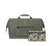 CABAIA - Sac de Voyage Duffle Adventurer Busan 40L - Compatible Bagage Cabine 45x30x29 - Déperlant & Certifié Vegan - 2 Poches - Compartiment à Chaussures - Sac Week-End, Sac de Sport - Vert