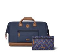CABAIA - Sac de Voyage Duffle Adventurer Chicago 36L - Compatible Bagage Cabine 45x30x29 - Déperlant & Certifié Vegan - 2 Poches - Compartiment à Chaussures - Sac Week-End, Sac de Sport - Bleu