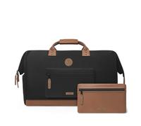 CABAIA - Sac de Voyage Duffle Adventurer Cologne 36L - Compatible Bagage Cabine 45x30x29 - Déperlant & Certifié Vegan - 2 Poches - Compartiment à Chaussures - Sac Week-End, Sac de Sport - Noir