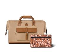 CABAIA - Sac de Voyage Duffle Adventurer Kuala Lumpur 40L - Compatible Bagage Cabine 45x30x29 - Déperlant & Certifié Vegan - 2 Poches - Compartiment à Chaussures - Sac Week-End, Sac de Sport - Marron