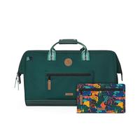 CABAIA - Sac de Voyage Duffle Adventurer Lima 40L - Compatible Bagage Cabine 45x30x29 - Déperlant & Certifié Vegan - 2 Poches - Compartiment à Chaussures - Sac Week-End, Sac de Sport - Vert