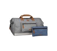 CABAIA - Sac de Voyage Duffle Adventurer New York 36L - Compatible Bagage Cabine 45x30x29 - Déperlant & Certifié Vegan - 2 Poches - Compartiment à Chaussures - Sac Week-End, Sac de Sport - Gris