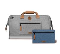 CABAIA - Sac de Voyage Duffle Adventurer New York 40L - Compatible Bagage Cabine 45x30x29 - Déperlant & Certifié Vegan - 2 Poches - Compartiment à Chaussures - Sac W nd, Sac de Sport - Gris