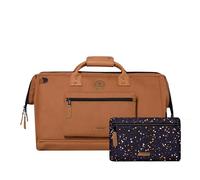CABAIA - Sac de Voyage Duffle Adventurer Turin 40L - Compatible Bagage Cabine 45x30x29 - Déperlant & Certifié Vegan - 2 Poches - Compartiment à Chaussures - Sac Week-End, Sac de Sport - Marron