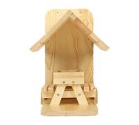 Cabane À Écureuils | Table De Pique-Nique en Bois À Grande Capacité | Grande Mangeoire À Écureuils À Recharge Facile avec Support À Épi De Maïs | pour Hiver, Extérieur, Véranda, Jardin, Terrasse,