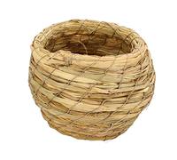Cabane à Oiseaux en Herbe, 5,5 × 4,5 Pouces, nid d'oiseau Confortable tissé à la Main, nichoir extérieur Suspendu, Maison de Colibri pour perruches, perruches, perroquets, pinsons