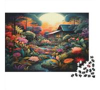 Cabane dans la Jungle Puzzles 1000 Pièces pour Adultes Puzzle 1000 Pièces Jeux ÉduLe chatifs DécoSourision De La Maison Puzzle Les Meilleurs Cadeaux pour Hommes Et Femmes 1000pcs (75x50cm)