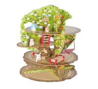 roba Cabane dans l'arbre "4 saisons" en Bois - Maison dans la Forêt avec 4 Côtés de Jeu - Animaux et Accessoires Inclus