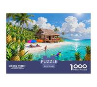 Cabane dans Un verger de Bananes Tropicales Puzzle en Bois Imperméable DIY Puzzles De 1000 Pièces pour Adultes Amusant Jeux Éducatifs
