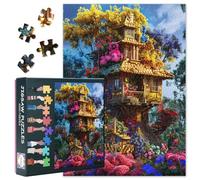 Cabane d'arbre 1000 pièces Puzzle pour adultes Maison amusante Puzzles défis Convient aux nuits de jeu Adolescents Jouet éducatif pour la maison Chambre Couloir Décoration Taille : 70 x 50 cm