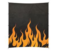 Cabane de plage noire fluorescente orange flamme froide UPF50+ Protection solaire facile à installer avec poteaux robustes, sacs de sable et pelle pour camping, pique-niques, arrière-cour