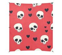 Cabane de plage pliable en forme de cœur et de dessin animé Happy Valentine - Protection UPF50+ - Résistante à l'eau - Avec sacs de sable et pelle pour le jardin et le camping