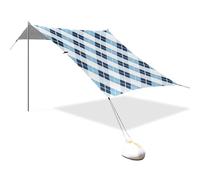 Cabane de plage pliable UPF50 imperméable avec sacs de sable et pelle pour camping, pique-nique, jardin Casitas de Playa para cubrir del sol Bleu Blanc