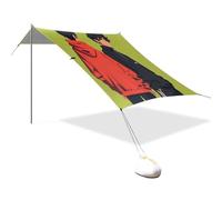 Cabane de plage pliable verte UPF50+ imperméable avec poches de sable pour le jardin et le camping