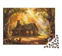 Cabane de Refuge dans la Forêt Enchantée Puzzle en Bois Imperméable Puzzles De 1000 Pièces pour Adultes Cadeaux Amusant De Décoration pour La Maison
