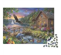 Cabane des Oiseaux et des Fleurs Puzzle 1000 Pièces Adultes Et Enfants,Anti-Stress,Casse-tête, Déco Murale,Premium,Carton,Jeu Éducatif,Dès 14 Ans,Défi,Détente 70x50cm
