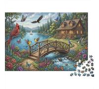 Cabane des Oiseaux et des Fleurs Puzzle 1000 Pièces Adultes Et Enfants,Premium,Carton, Anti-Stress,Casse-tête,Détente,Jeu Éducatif,Déco Murale,Dès 14 Ans,Défi 70x50cm
