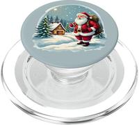 Cabane du Père Noël dans la Nuit de Noël enneigée PopSockets PopGrip pour MagSafe