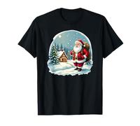 Cabane du Père Noël dans la Nuit de Noël enneigée T-Shirt