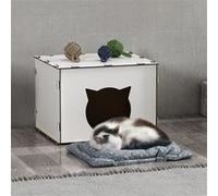 Cabane Elba pour chat ou petit chien 30 x 40 x 35 cm blanc [en.casa] Blanc G