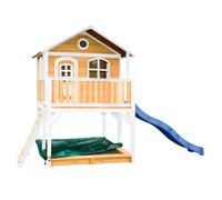 AXI Marc Maison Enfant avec Bac à Sable & Toboggan bleu | Aire de Jeux pour l'extérieur en marron & Blanc | Maisonnette / Cabane de Jeu en Bois FSC