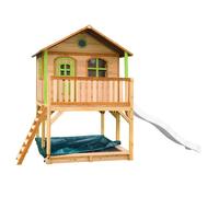 AXI Marc Maison Enfant avec Bac à Sable & Toboggan Blanc | Aire de Jeux pour l'extérieur en marron & Vert | Maisonnette / Cabane de Jeu en Bois FSC