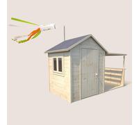 Cabane en bois avec pergola ajourée euge