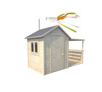 Cabane en bois avec pergola ajourée euge